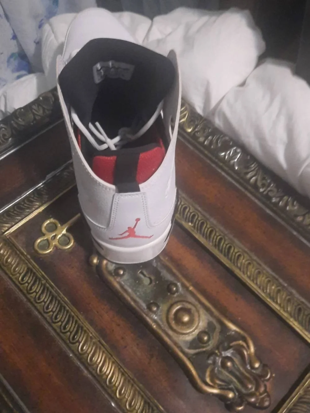 Jordan Men's White Red Black Athletic Shoes